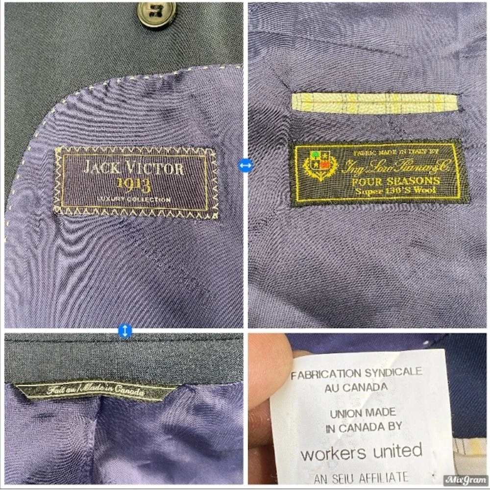 Jack Victor Loro Piana Blazer Mens 46R Navy Blue Wool Century CT Sport Coat 1913 - Picture 4 of 11